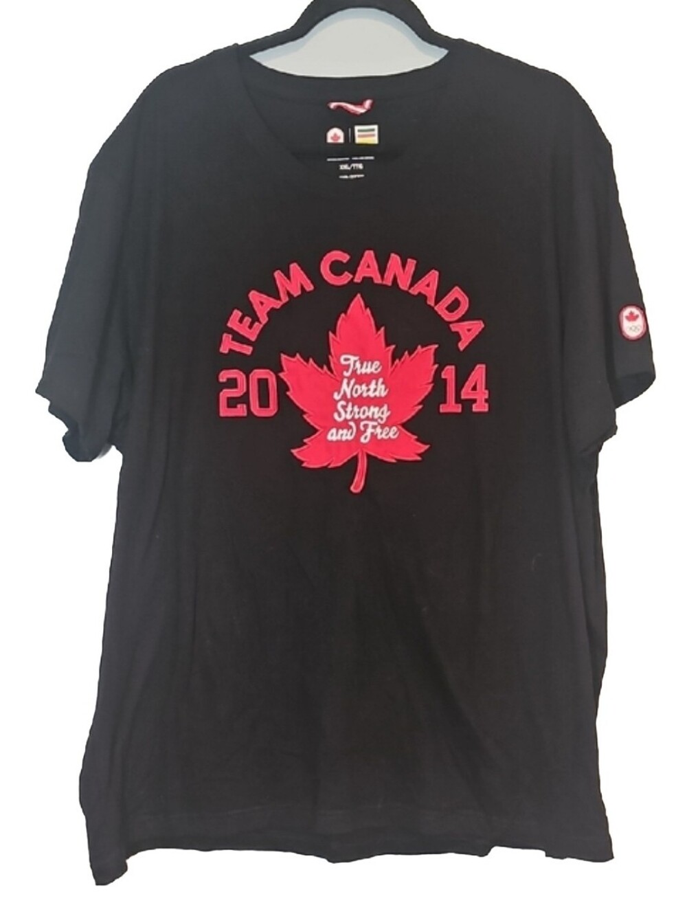 🍄 HBC Team Canada 2014 Black T-Shirt with Red Maple Graphic, Size XXL